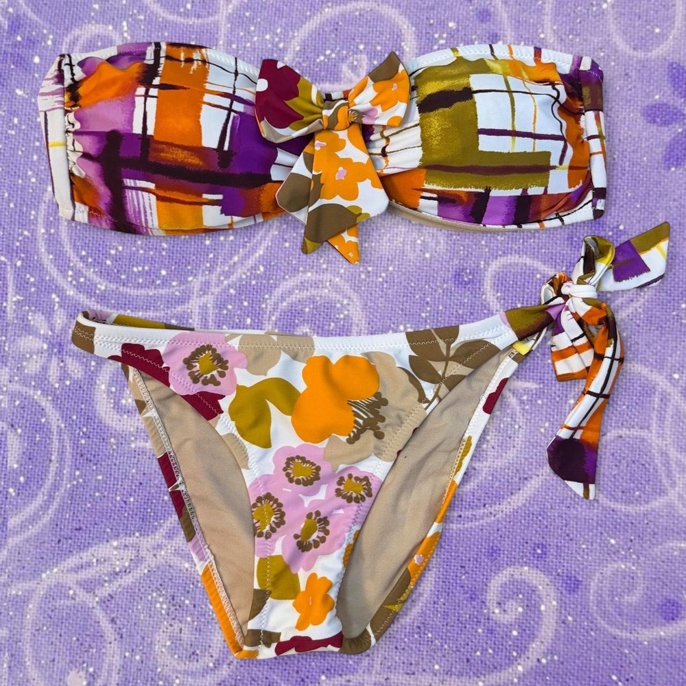 Multicoloured Bikini top and bottom!